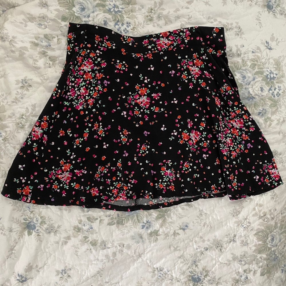 Black Floral Skirt